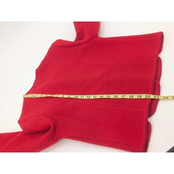 Field Manor Vintage Hong Kong Red 100% Wool Blazer Jacket Gold Buttons Size Med - Picture 7 of 8